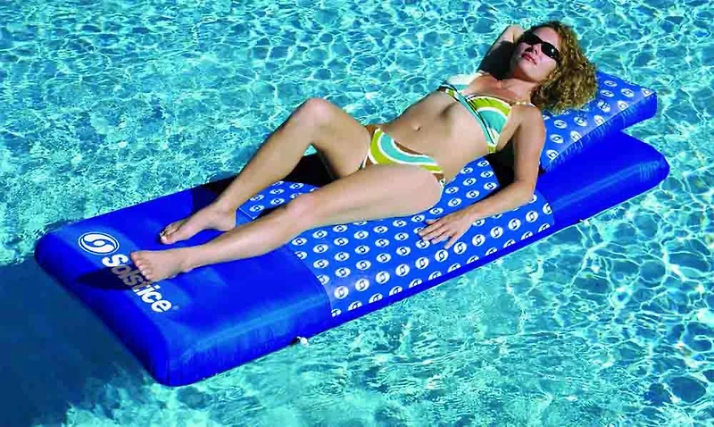 Solstice® 6ft. Inflatable Blue Mattress Swimming Pool Float