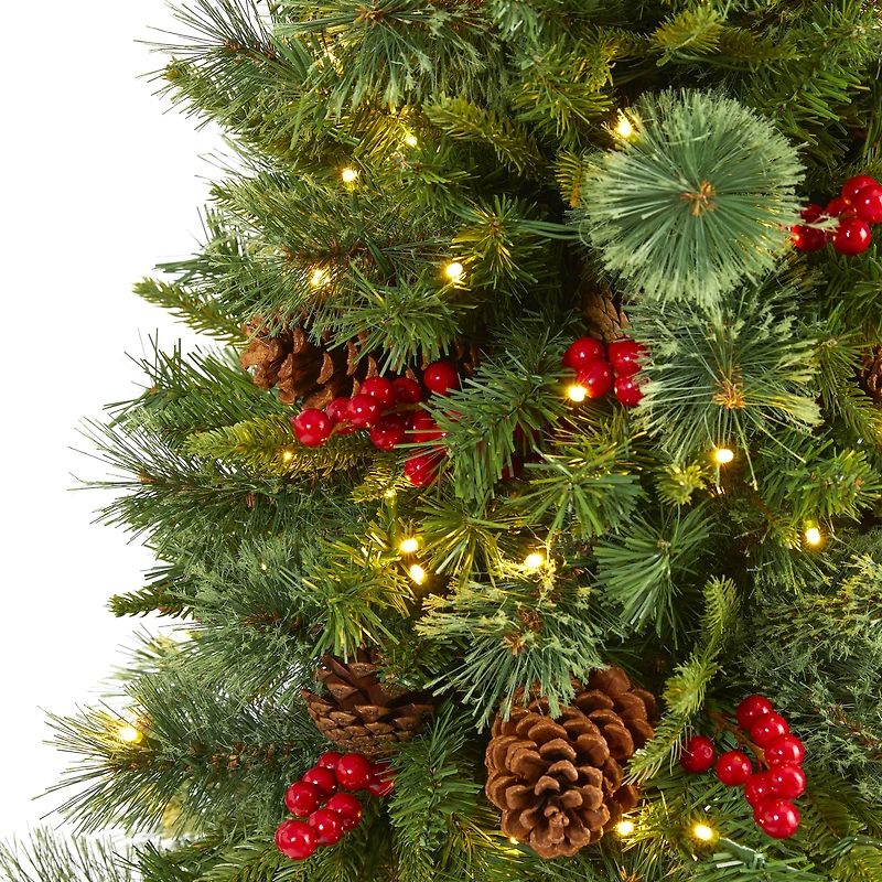 5ft. Pre-Lit Norway Mixed Pine Artificial Christmas Tree, Clear LED Lights