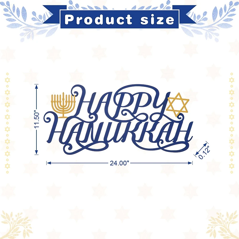 Glitzhome® 24" Metal "HAPPY Hanukkah" Wall Décor