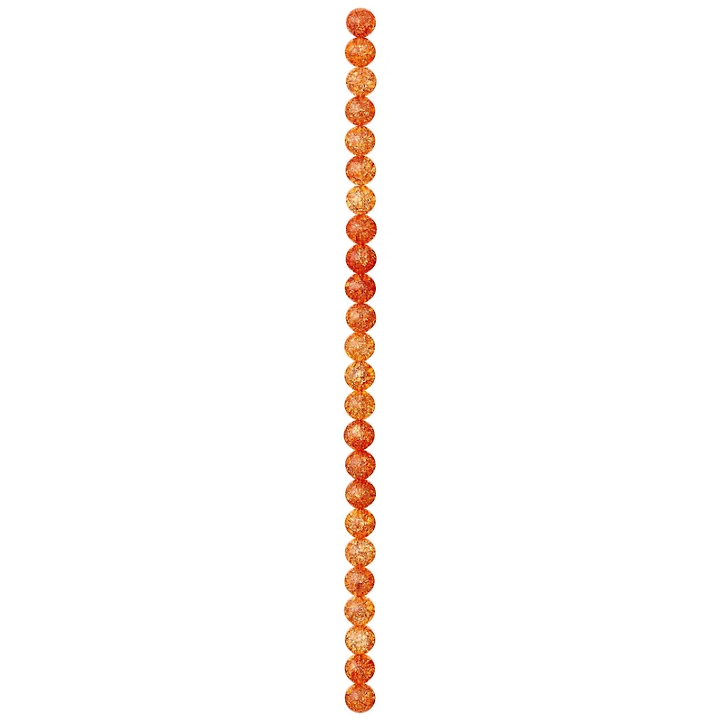 12 Pack: Orange Crackled Quartzite Round Beads, 8mm by Bead Landing™