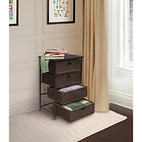 Badger Basket August Collection Tall Espresso Four Basket Storage Unit