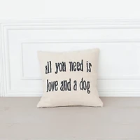Hello Honey® All You Need White Square Cotton & Jute Pillow