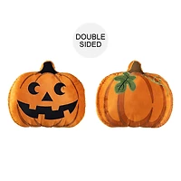 Glitzhome® 15.5"L Fall and Halloween Fabric Double Sided Pumpkin Pillow