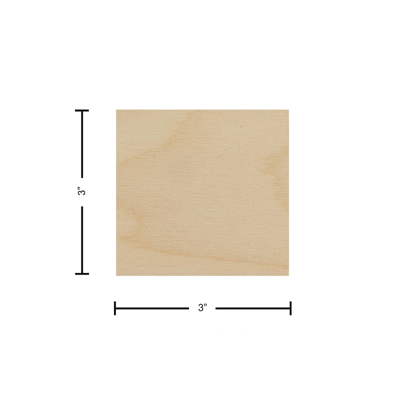 Essentials by Leisure Arts 24 Pack 3" x 3" Square Flat Wood Shape