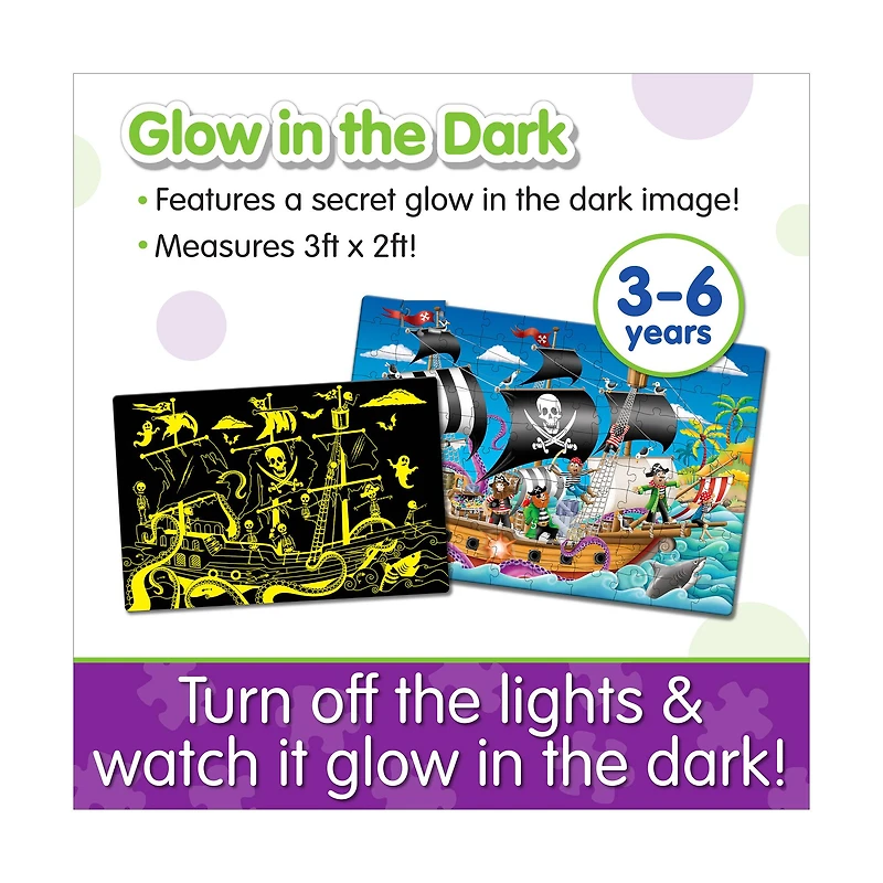 Puzzle Doubles! - Glow in the Dark Pirate Ship: 100 Pcs