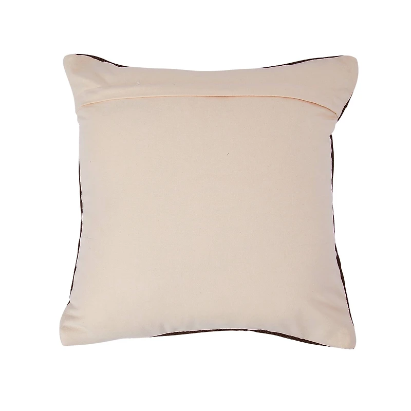 Hello Honey® Brown & Natural Swiss Cross Cotton Wool Throw Pillow