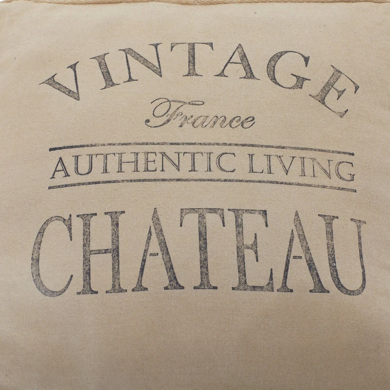 Brown Canvas Rustic Stool, 19" x 21" x 20"