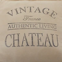 Brown Canvas Rustic Stool, 19" x 21" x 20"