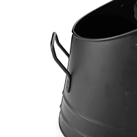 Mind Reader Small Black Fireplace Bucket With Shovel