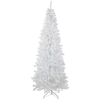 7.5ft. Pre-Lit White Georgian Pine Pencil Artificial Christmas Tree, Warm White LED Lights