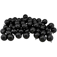 60ct Matte Jet Black Shatterproof Ball Ornaments