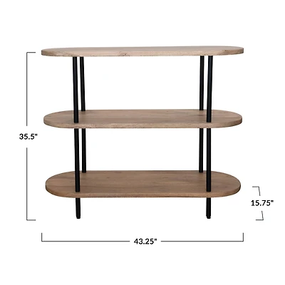 Hello Honey® Oval Mango Wood & Metal 3-Tier Shelf
