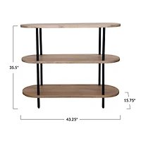 Hello Honey® Oval Mango Wood & Metal 3-Tier Shelf