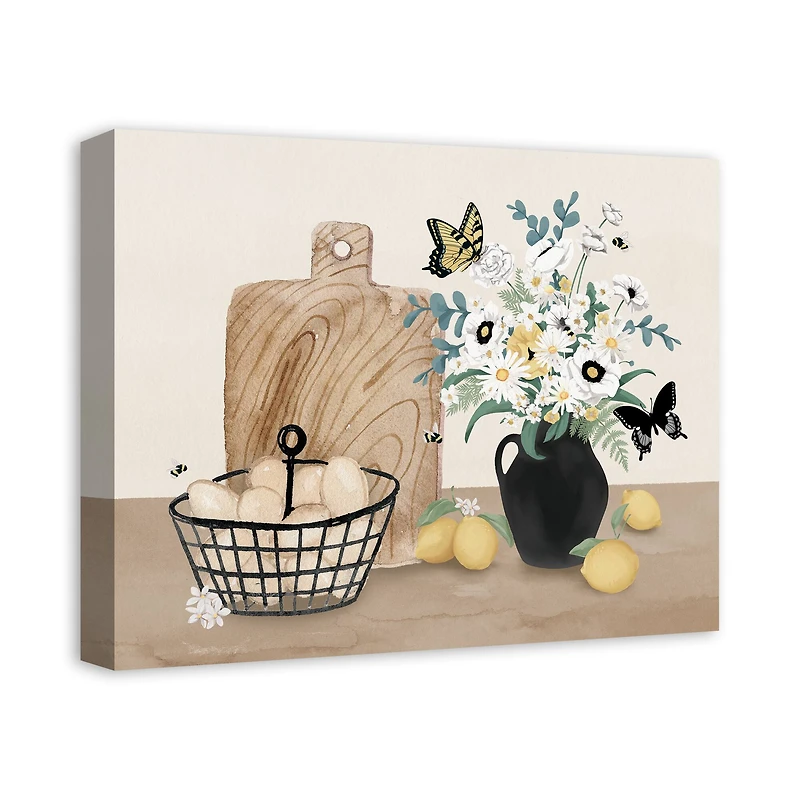Kitchen Still Life Lemons 20" x 16" Canvas Wall Art