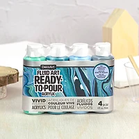 DecoArt® Fluid Art Ready to Pour Acrylic™ Silver Seas Paint Pack