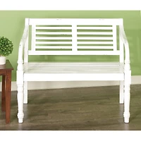3.5ft. White Mahogany Farmhouse Bench