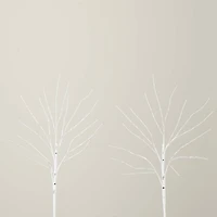 2 Pack 24in. Pre-Lit Artificial White Birch Branches, Warm White LED Lights