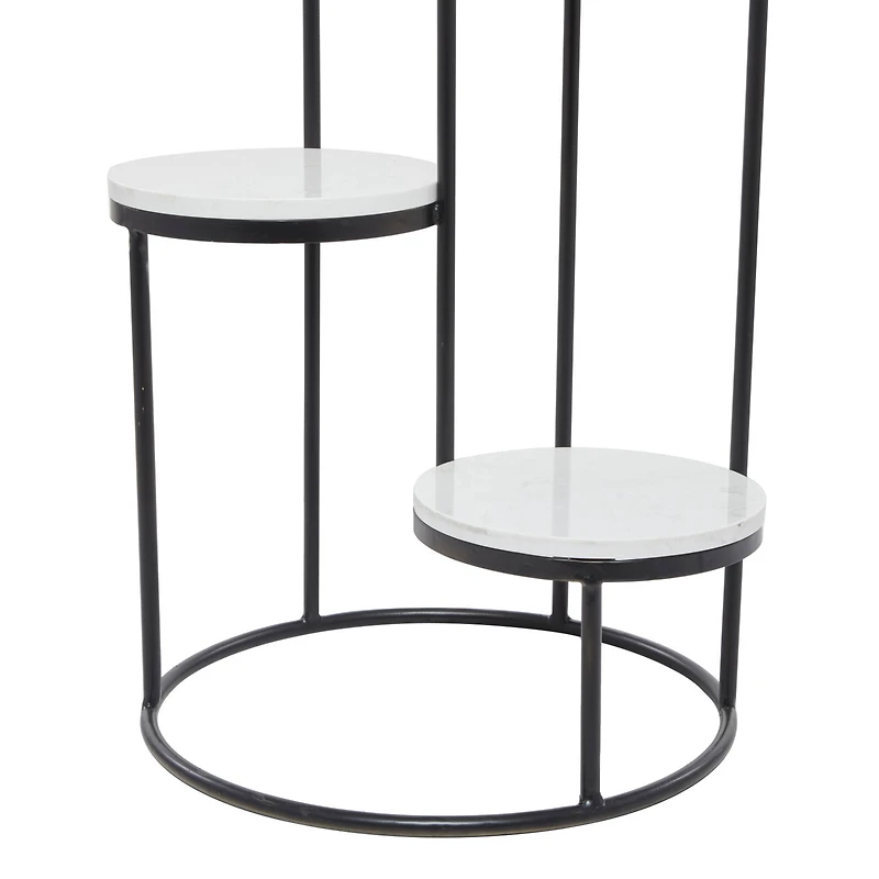 White Iron Modern Plantstand, 31" x 17" x 17"