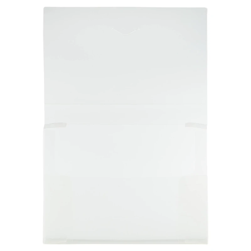 JAM Paper Clear Grid Letter Booklet Plastic Portfolio with Tuck Flap Closure 9.5" x 12.375"