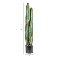 Hello Honey® Round Faux Green Pachycereus Cactus in Plastic Pot