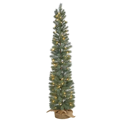 4ft. Pre-Lit Green Pine Artificial Christmas Tree, Warm White Lights