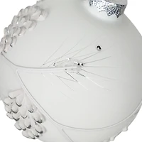 3.5" White & Silver Leaves Glass Onion Ornament