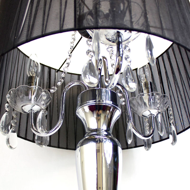 Elegant Designs™ Sheer Shade Lamp with Hanging Crystals