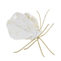 White & Gold Leaf Butterfly Shelf Sitter Set
