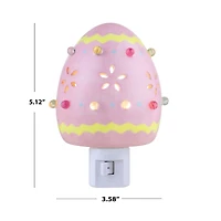 Mr. Cottontail Pink Ceramic Easter Egg Nightlight