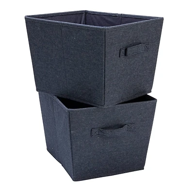Household Essentials 14" Denim Blue Tapered Fabric Hard-Sided Storage Bin, 2ct.