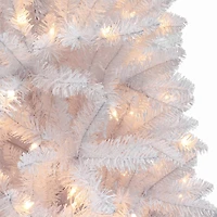 5ft. Pre-Lit White Carson Artificial Pine Christmas Tree, Clear Lights