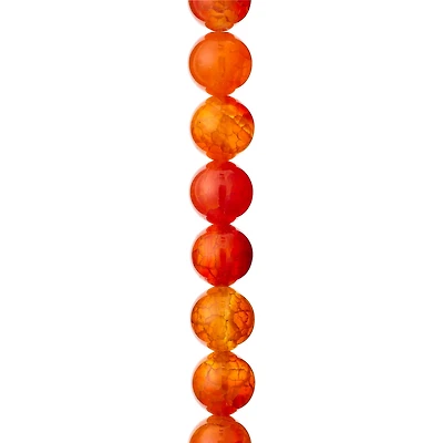 12 Pack: Amber Dyed Fire Agate Round Beads, 10mm by Bead Landing™