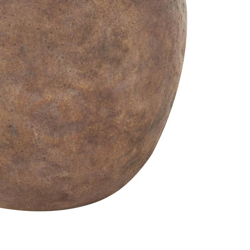 10.5" Copper Antique-Style Textured Ceramic Vase with Handles