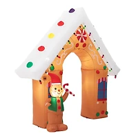 Glitzhome® 8ft. LED Lighted Gingerbread House Inflatable Décor