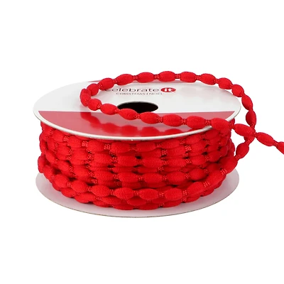 3/16" x 30ft. Red Pom Pom Trim Ribbon by Celebrate It®