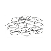 39" Dark Gray Metal Coastal Fish Wall Décor