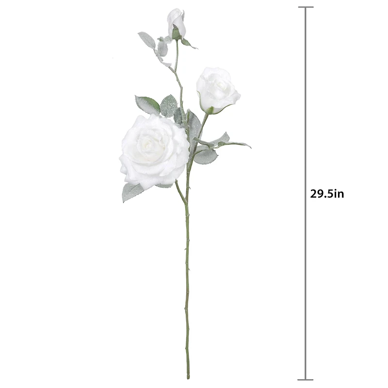 29" White Snowy Rose Stem by Ashland®