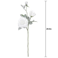 29" White Snowy Rose Stem by Ashland®