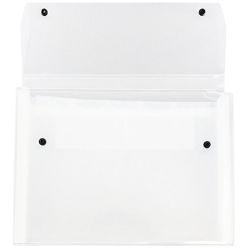 JAM Paper 9" x 13" Clear Plastic Accordion Folder