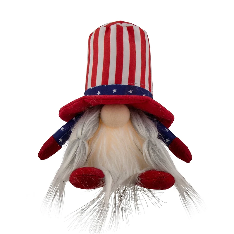 6" Lighted Americana Girl 4th of July Patriotic Gnome