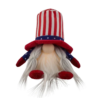 6" Lighted Americana Girl 4th of July Patriotic Gnome