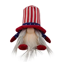 6" Lighted Americana Girl 4th of July Patriotic Gnome