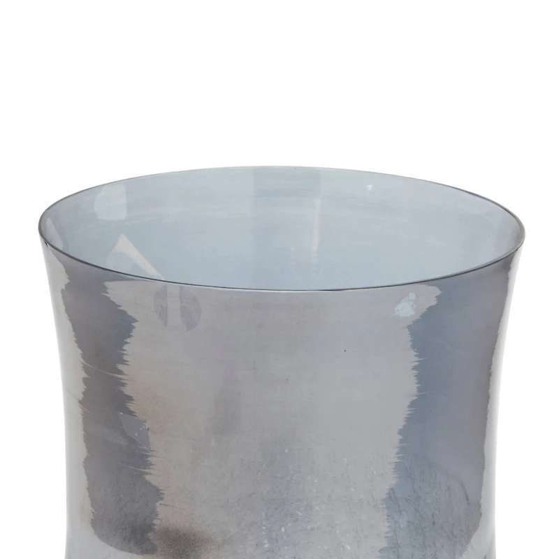 14" Black Glass Traditional Candle Holder