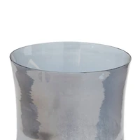 14" Black Glass Traditional Candle Holder