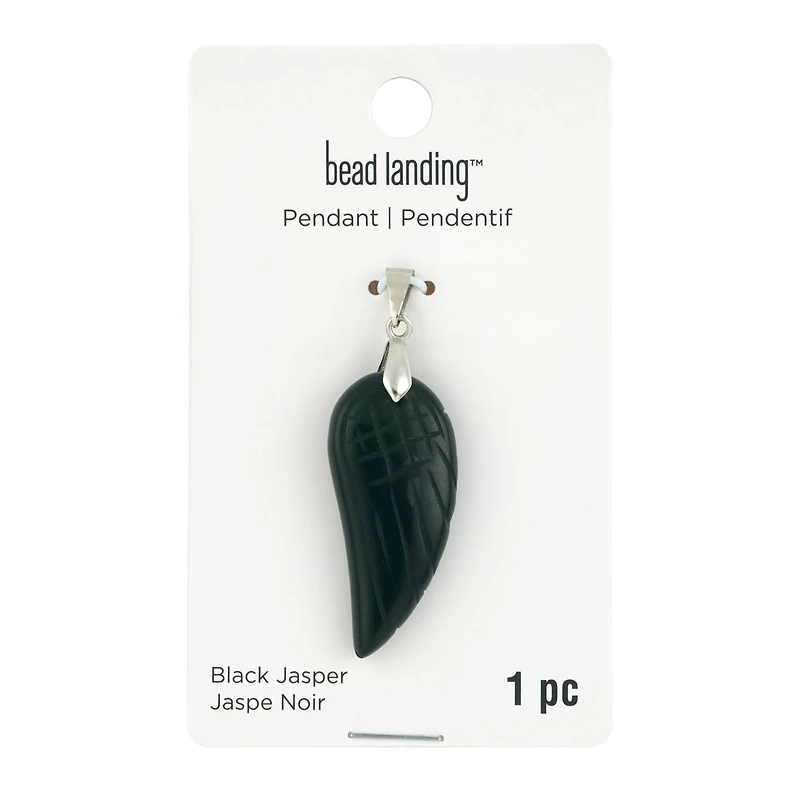 Black Jasper Wing Pendant by Bead Landing™