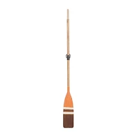 Coastal Brown and Orange Wood Oar Wall Art, 61" x 6" x 2"