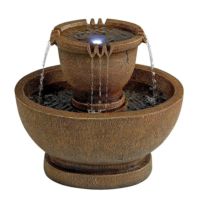Design Toscano 22" Richardson Oval Urns Cascading Garden Fountain
