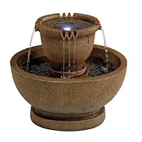 Design Toscano 22" Richardson Oval Urns Cascading Garden Fountain