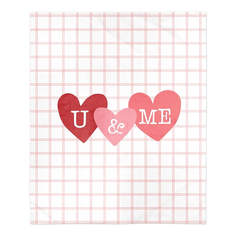U And Me On Windowpane Sherpa Fleece Throw Blanket