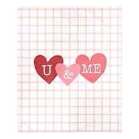 U And Me On Windowpane Sherpa Fleece Throw Blanket